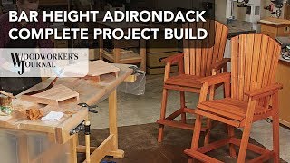 Bar Height Adirondack Chair Project  Complete Build Video [upl. by Denis]