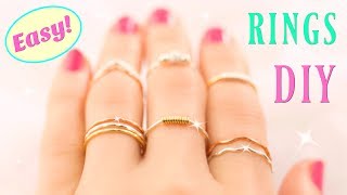 10 DIY Rings EASY amp Adjustable How To Make a Ring  Easy Diy Rings [upl. by Annahsit]