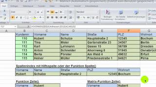 Excel  SVERWEIS amp SPALTENINDEX mit Funktionen Spalte Zeile amp Vergleich [upl. by Anitnauq4]