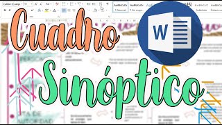 Cuadro Sinóptico en Word  Apuntes bonitos  Cynthi [upl. by Llemmart701]