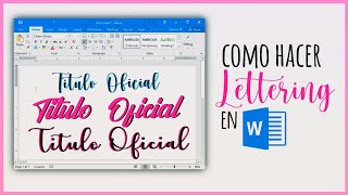 Como hacer Lettering en Word  Consejos  Recomendaciones [upl. by Wolsniw718]