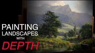 How to paint LANDSCAPES with DEPTH  Atmospheric PERSPECTIVE [upl. by Auqined402]