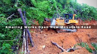 Dozer Road Construction on Steep Hill [upl. by Nordgren]