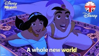 DISNEY SINGALONGS  A Whole New World  Aladdin Lyric Video  Official Disney UK [upl. by Lenra992]