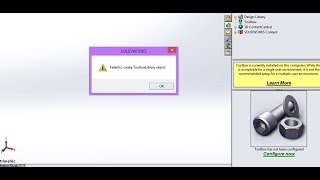 How to solve the problem failed to create solidworks toolbox library [upl. by Urba]