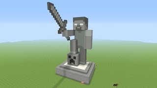 Minecraft Tutorial How To Make A STONE HEROBRINE Statue [upl. by Nierman]