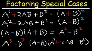 Factoring Binomials amp Trinomials  Special Cases [upl. by Mraz]