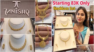 Tanishq Latest Gold Necklace Set Designs Starts At 83K Lightweight 22Kt Gold Necklace Set Tanishq [upl. by Ahkeber]