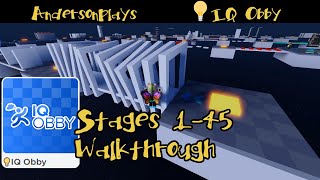 AndersonPlays Roblox 💡IQ Obby  Stages 145 Walkthrough [upl. by Atekihc]