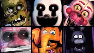 TODOS OS JUMPSCARES DA ULTIMATE CUSTOM NIGHT DE FNAF  HUEstation [upl. by Aissyla]