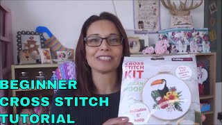 Beginner Cross stitch tutorial How to start with a Cross Stitching kit [upl. by Ahselak420]