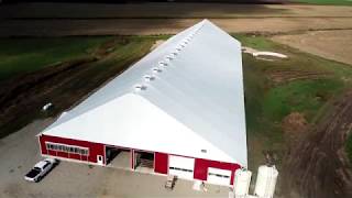 Innlawn Farms 120 x 378 Fabric Building Robot Dairy Barn  Virtual Tour [upl. by Hannahc]