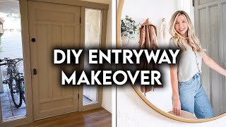 DIY EXTREME ENTRYWAY MAKEOVER  FRONT DOOR TRANSFORMATION [upl. by Ttocserp]