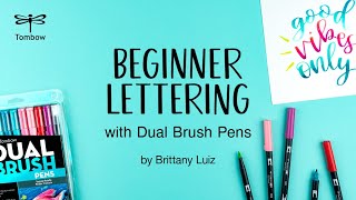 Beginner Dual Brush Pen Lettering Workshop [upl. by Wolfy]