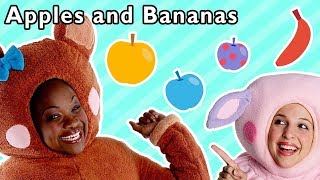 Apples and Bananas  More  SILLY COLORS FRUITS SONGS  Mother Goose Club Phonics Songs [upl. by Einhpad]