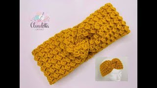 EASY CROCHET TWIST HEADBAND  GRIT STITCH [upl. by Ng]