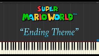 Super Mario World  Ending Theme Piano Tutorial Synthesia [upl. by Ayvid514]