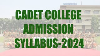 Cadet College Admission 2024 New Syllabus [upl. by Etyak]