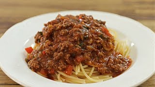 Spaghetti with Meat Sauce Recipe [upl. by Enelram]