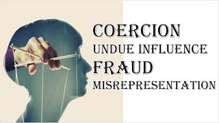 Coercion Undue Influence Fraud Misrepresentation  Indian Contract Act 1872  Law Guru [upl. by Lanita]