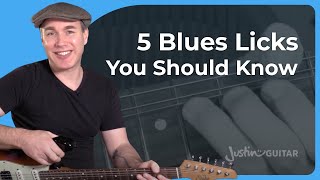 5 Blues Guitar Licks from Minor Pentatonic Scales [upl. by Miriam]