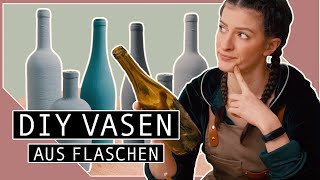 Vasen Upcycling aus Flaschen amp Altglas  DIY [upl. by Yeldoow143]