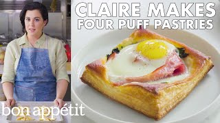 Claire Makes Four Easy Puff Pastry Recipes  Bon Appétit [upl. by Bernette]