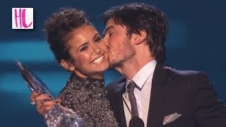 Nina Dobrev amp Ian Somerhalder Kiss  Peoples Choice Awards [upl. by Havstad399]