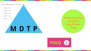 MDTP Mathematical Analysis Readiness Test MR Solution to 1 [upl. by Attenej216]