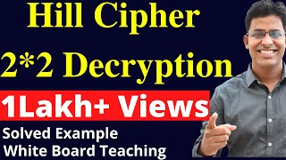 Hill Cipher Decryption 2by2 Matrix [upl. by Ladonna]