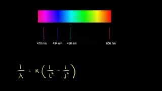 Emission spectrum of hydrogen  Chemistry  Khan Academy [upl. by Relyuhcs]