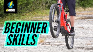 Basic E Bike Skills For Beginners  E Mountain Bike Skills [upl. by Adivad]