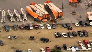 Giant tornado rips through Texas flinging trucks through the air [upl. by Cressy]