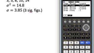 Standard deviation variance on Casio fxCG50 [upl. by Ogilvy]