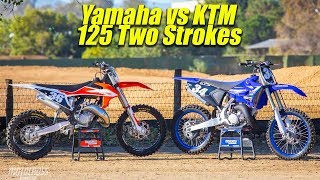 2020 Yamaha YZ125 VS KTM 125SX Two Stroke  Motocross Action Magazine [upl. by Holmann]