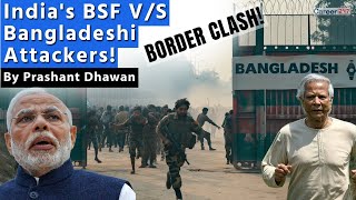 Sudden Clash at India Bangladesh Border  Indias BSF vs Bangladeshi Attackers [upl. by Zigmund423]