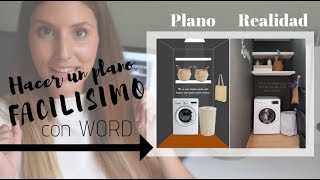 Como hacer planos de casas CON WORD ¡En 15 MINUTOS [upl. by Yrbua206]