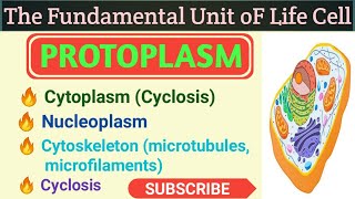 PROTOPLASM  PROTOPLASM  CYTOPLASM  NUCLEOPLASM  CYTOSKELETON  CYTOSOL  CYCLOSIS [upl. by Ariahs816]