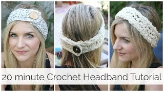 How to Crochet a Headband in 20 minutes Tutorial [upl. by Anavlys103]