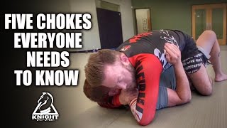 5 Chokes Everyone Needs to Know well Fiveish anyway  JiuJitsu Fundamentals [upl. by Caravette469]