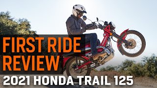 2021 Honda Trail 125 First Ride Review [upl. by Nolham818]