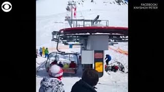 Georgia Ski Lift Failure Sends People Flying Into Air At Least 10 Injured [upl. by Ardnasac]