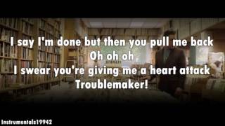 Olly Murs  Troublemaker Feat Flo Rida Instrumental  Karaoke with Lyrics [upl. by Nnylyma]