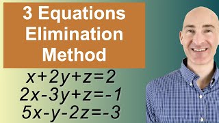 Solving Systems of 3 Equations Elimination [upl. by Anchie792]