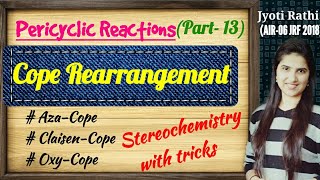 Cope Rearrangement stereochemistryOxy CopeAza CopeClaisen Cope pericyclic Reaction in hindi [upl. by Sirapal787]