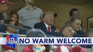 Crowd Chants quotLock Him Upquot At Trump During World Series Game 5 [upl. by Shamus]