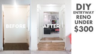 DIY Entryway  Foyer Renovation Under 300  Modern Builds [upl. by Sidell]