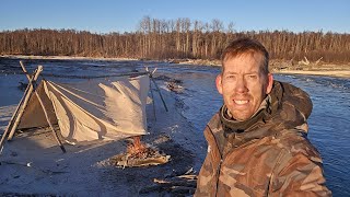 Solo Winter Bushcraft Camping in Alaska [upl. by Gustin196]