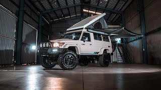 Toyota Landcruiser 78 Series Troop Carrier on Portal Axles amp AluCab Hercules Roof Conversion [upl. by Landes342]