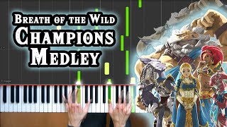 Zelda Breath of the Wild CHAMPIONS PIANO MEDLEY incl Mipha TutorialHow To PlaySheet Music [upl. by Einnaj]